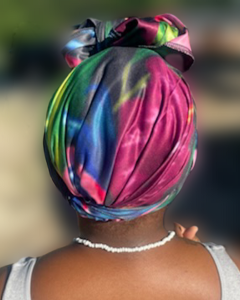 Multi-Colored Flower Hair Wrap  (regular size)